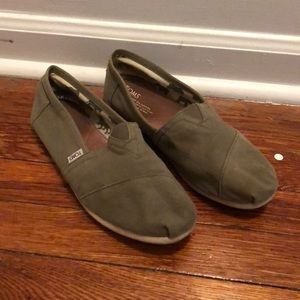 Olive green toms espadrilles